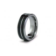 Tungsten Carbide Carbon Fiber Men's Ring